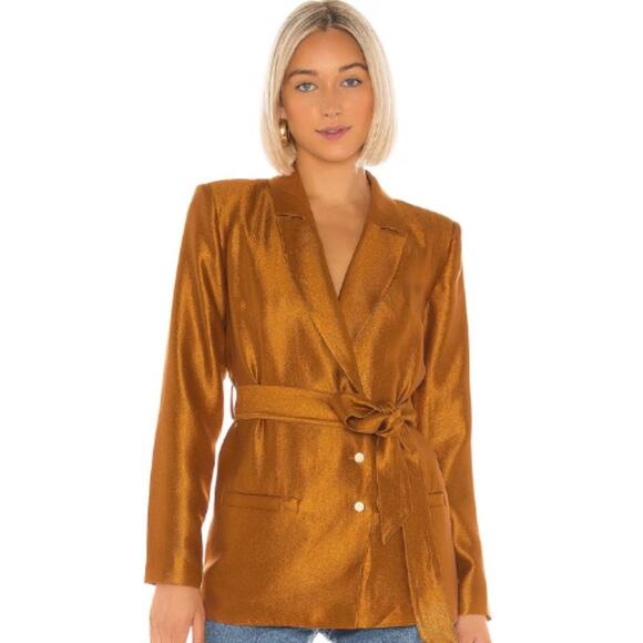 House of Harlow 1960 X REVOLVE Adra Jacket in Gold NWT Size Small